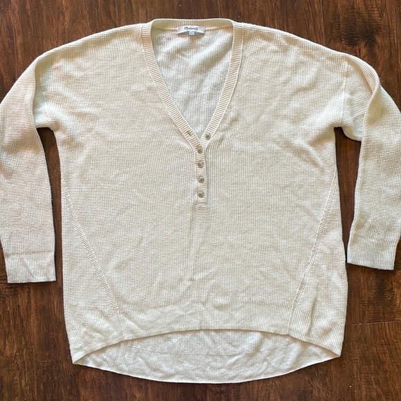 Madewell Sweaters - Madewell Alpaca Wool Blend Loose Fit Oversized Sweater Buttons Size XS
